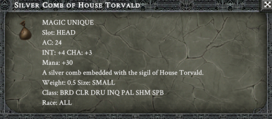 SILVER COMB OF HOUSE TORVALD item card